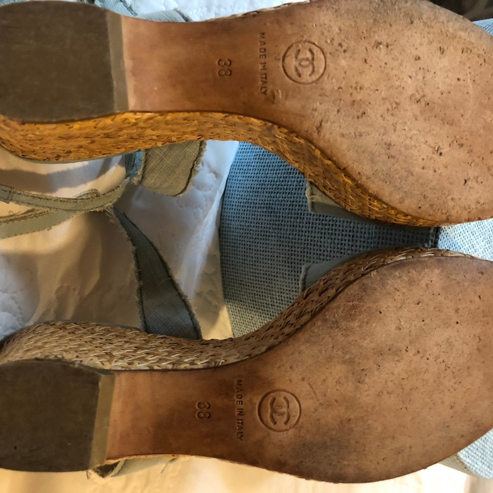 Authentic CHANEL Vintage Denim Sandals - Picture 3 of 3